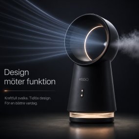 Veitsetön tuuletin LED-yövalolla