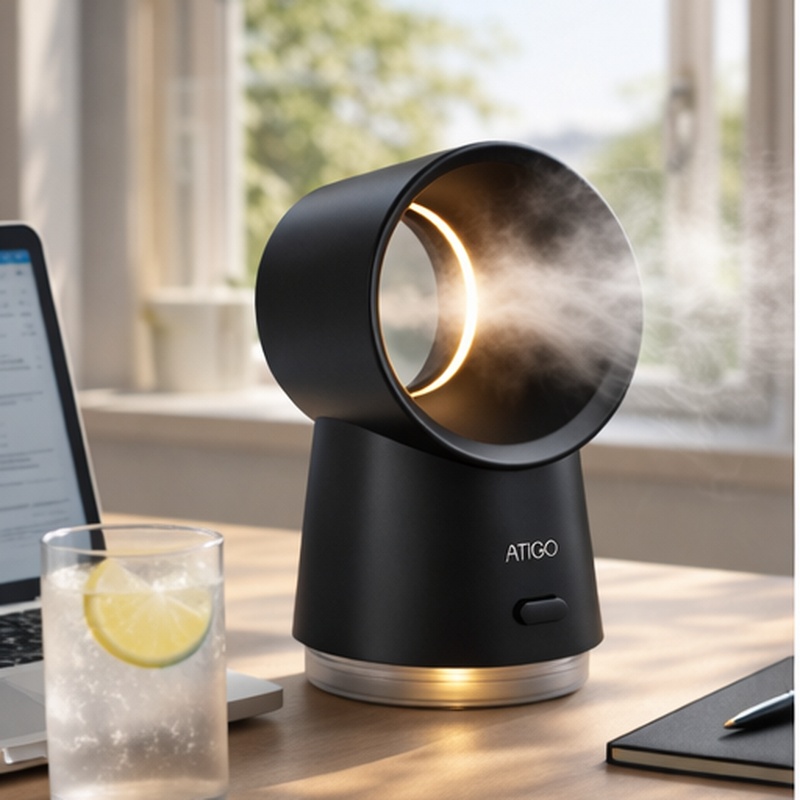 Veitsetön tuuletin LED-yövalolla