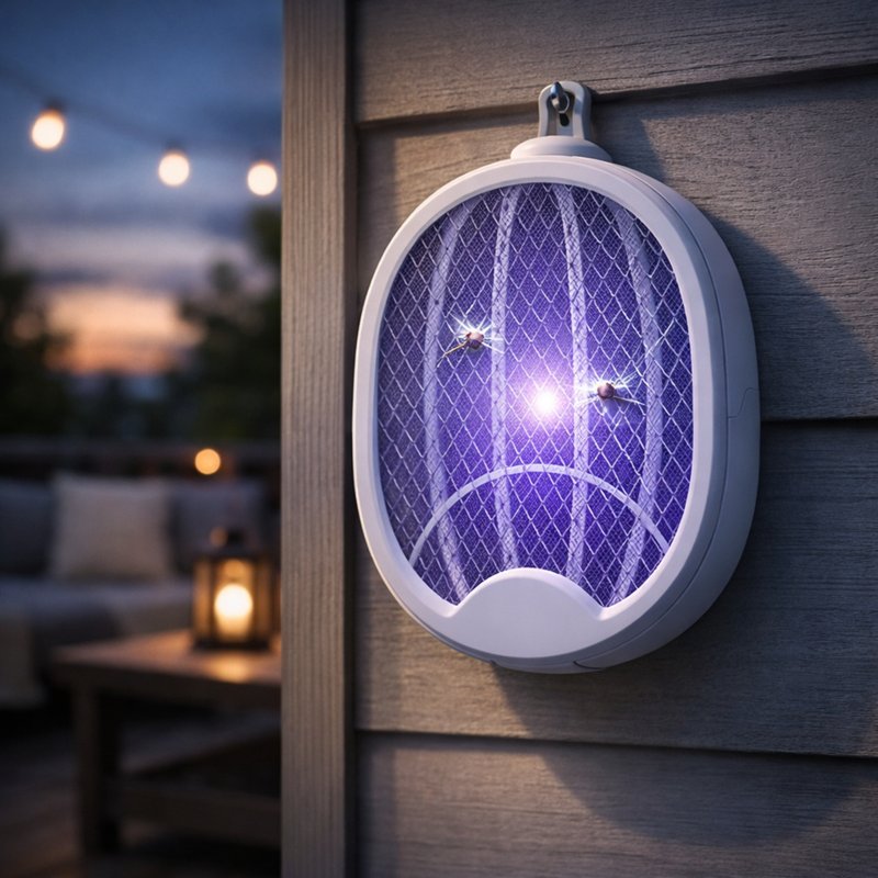 Hyttysansoitin sisäänrakennetulla akulla