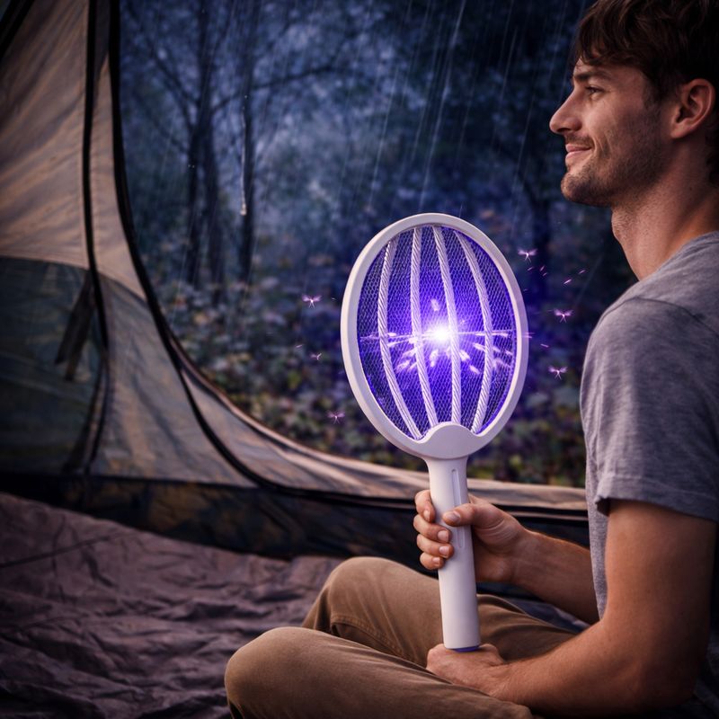 Hyttysansoitin sisäänrakennetulla akulla